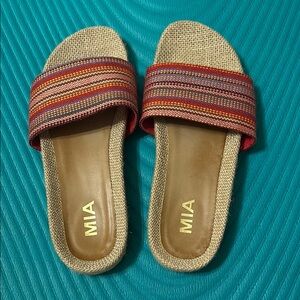MIA Women's Multicolor Slide Sandals - Size 8
